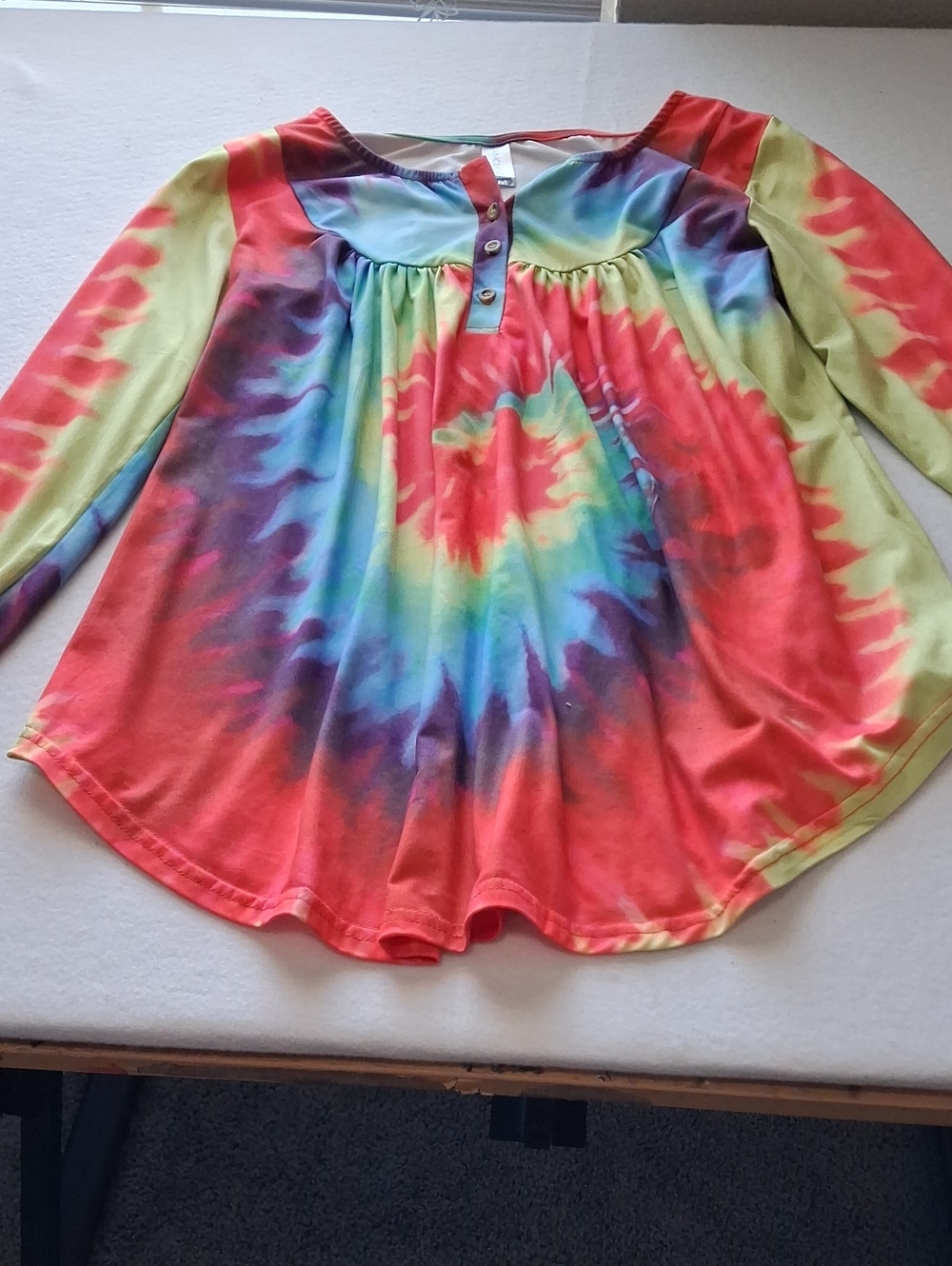Women Tie-Dye Long Sleeve Top - Multicolor
